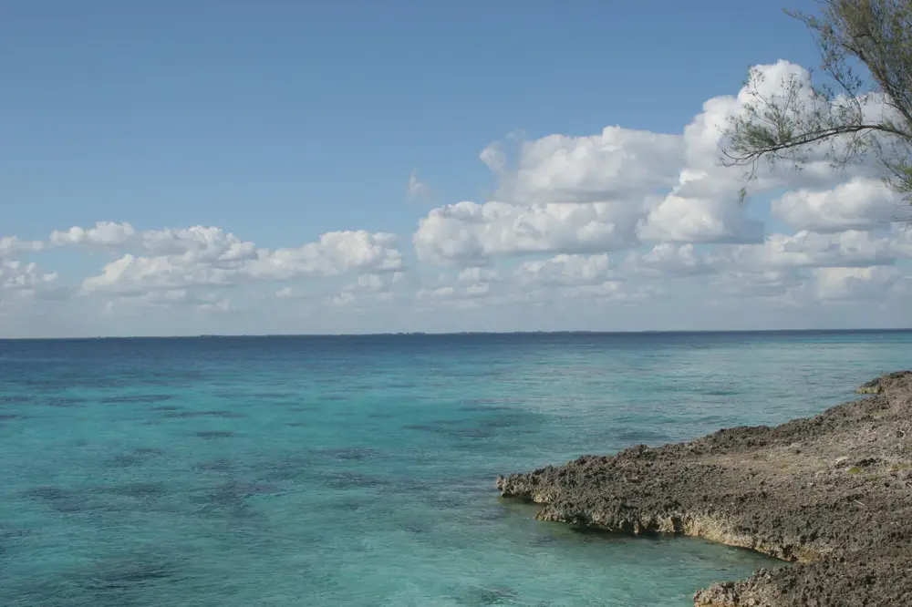 The turquoise shoreline of Playa Girón in the Bay of Pigs, Cuba