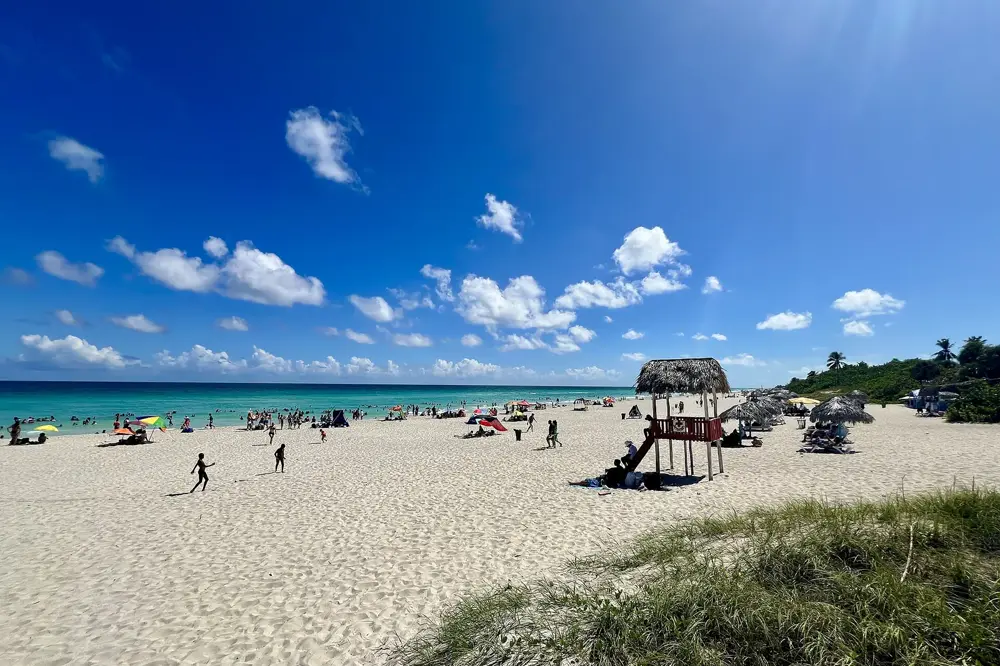 Varadero beach, Cuba: white sand, palms and turquoise water